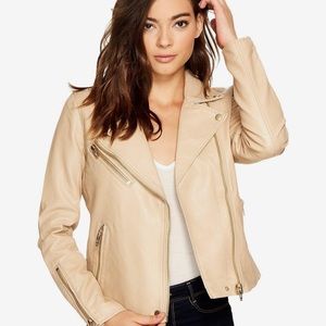BLANK NYC Faux Leather Moto Jacket, Size Medium, Color: Natural Light